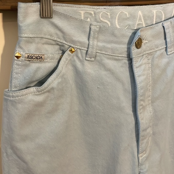 Vintage Escada One Powder Blue High Waist Tapered Jeans Size 38 - Picture 7 of 16